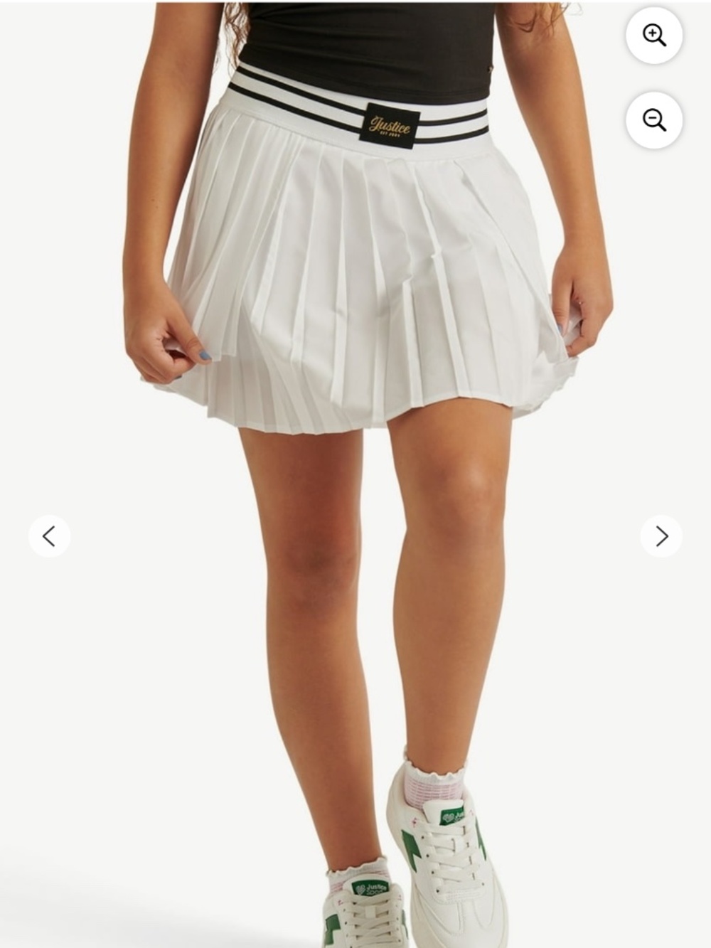 NWT Girls’ White Tennis Skirt w/ Built-in shorts - Justice